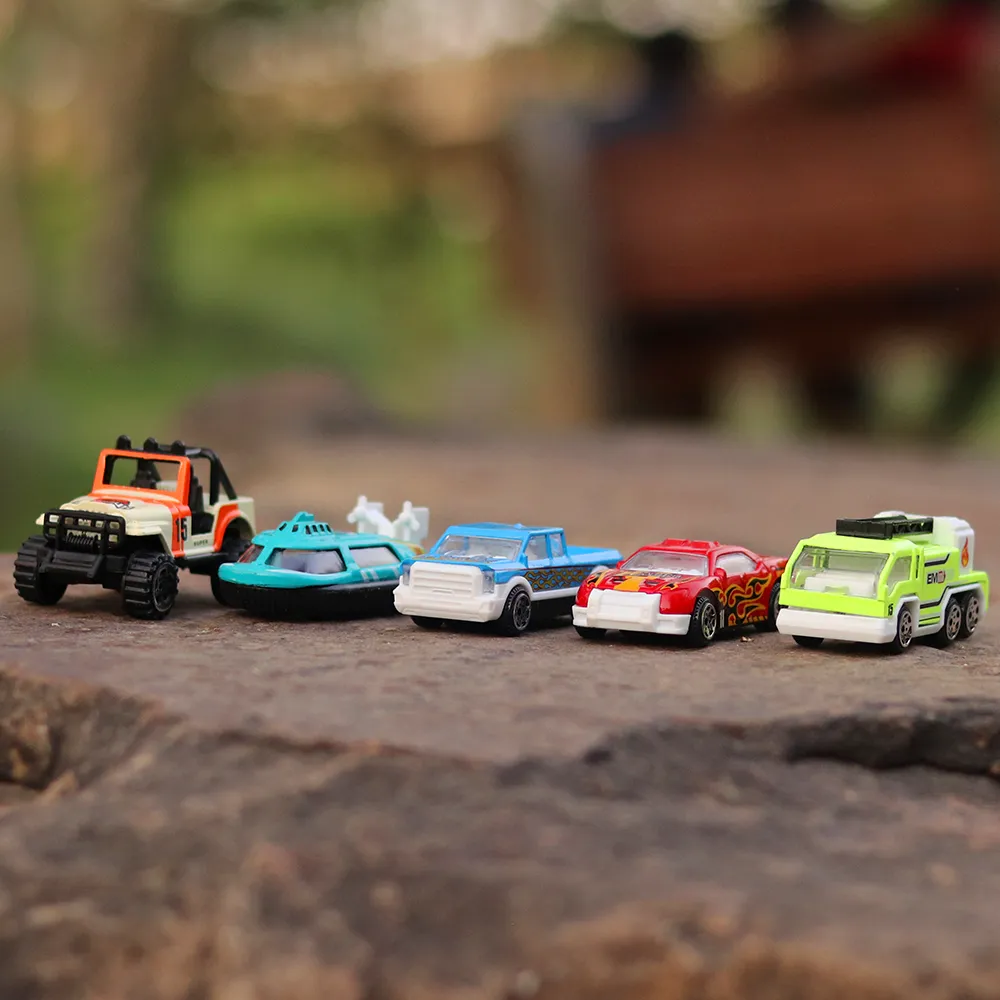 5-in-1 Cars & Vehicles Playset (Metal & Plastic)