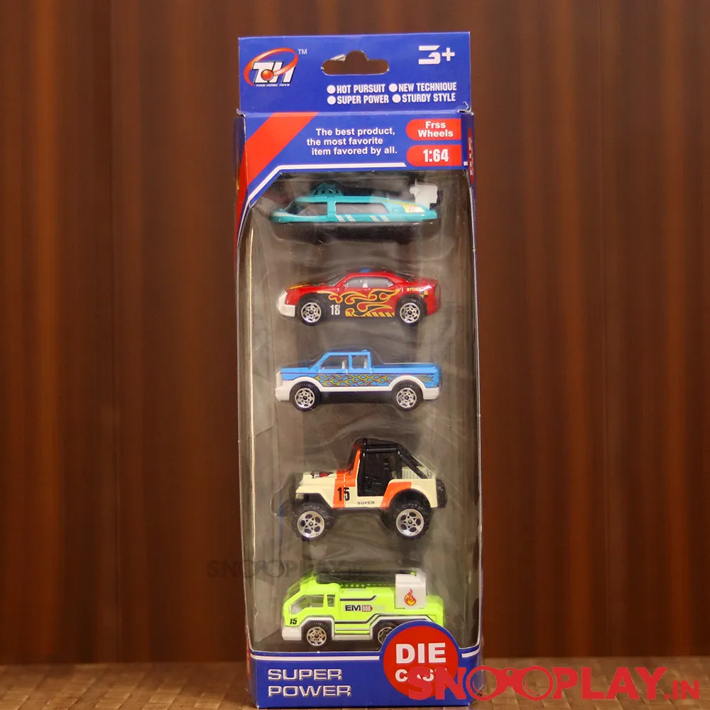 5-in-1 Cars & Vehicles Playset (Metal & Plastic)