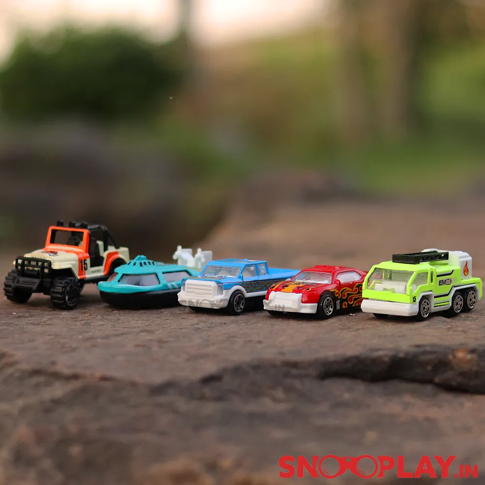 5-in-1 Cars & Vehicles Playset (Metal & Plastic)