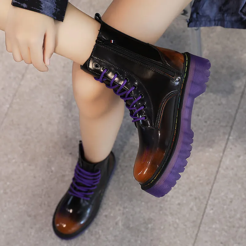 benpaolv Purple Sole High Ankle Martens Boots