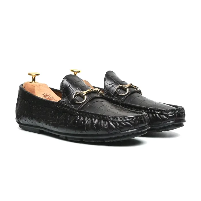 Bespoke Black Combo of 5 Deep Cut Croco Leather Products by BRUNE & BARESKIN