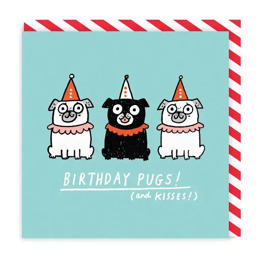 Birthday Pugs Square Card