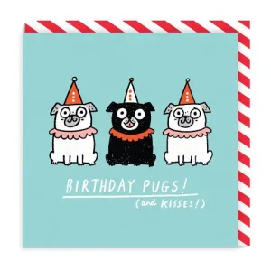 Birthday Pugs Square Card