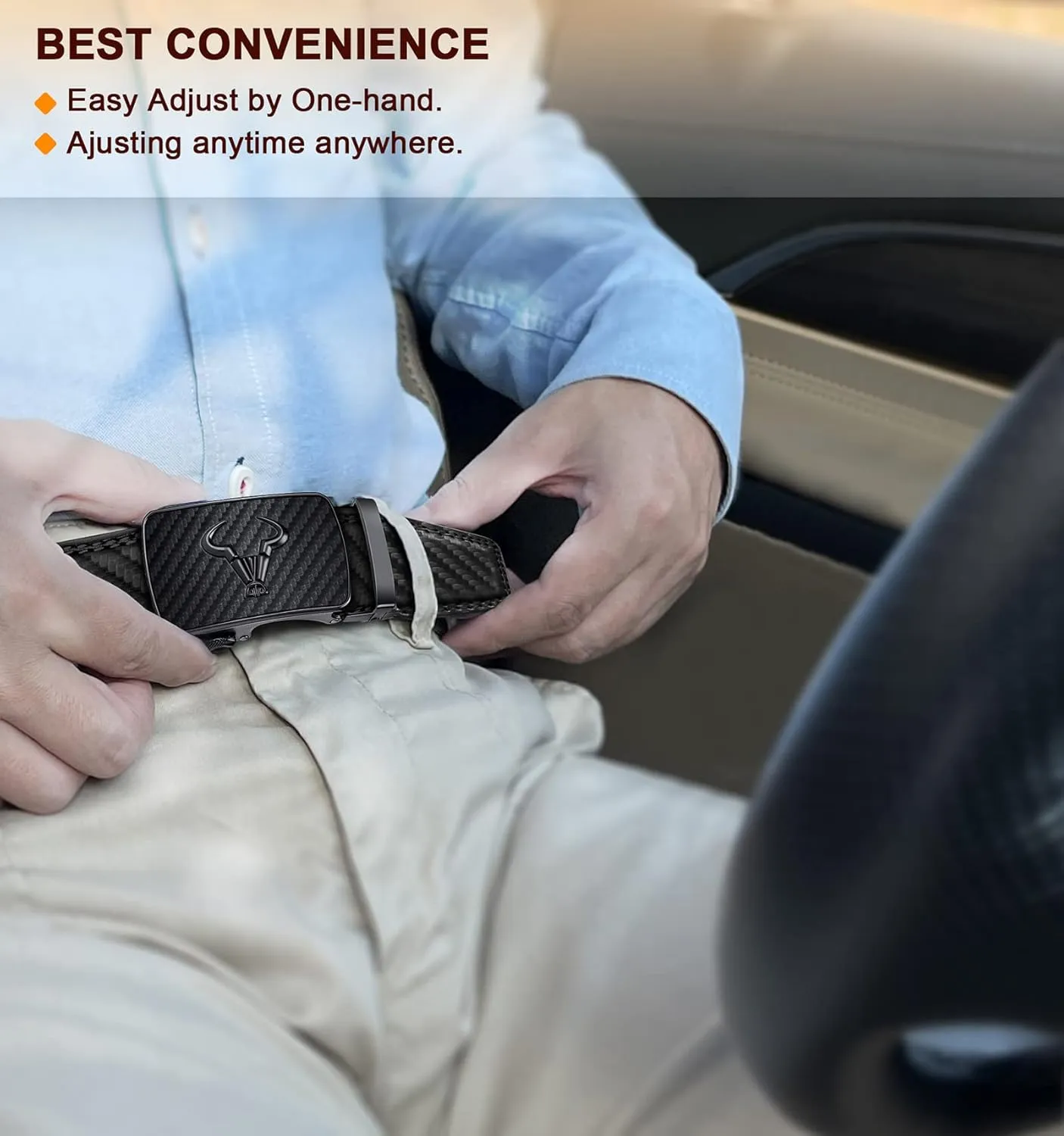 BULLIANT Men's Belt,Brand Ratchet Belt Of Genuine Leather For Gift Men Dress,Size Customized