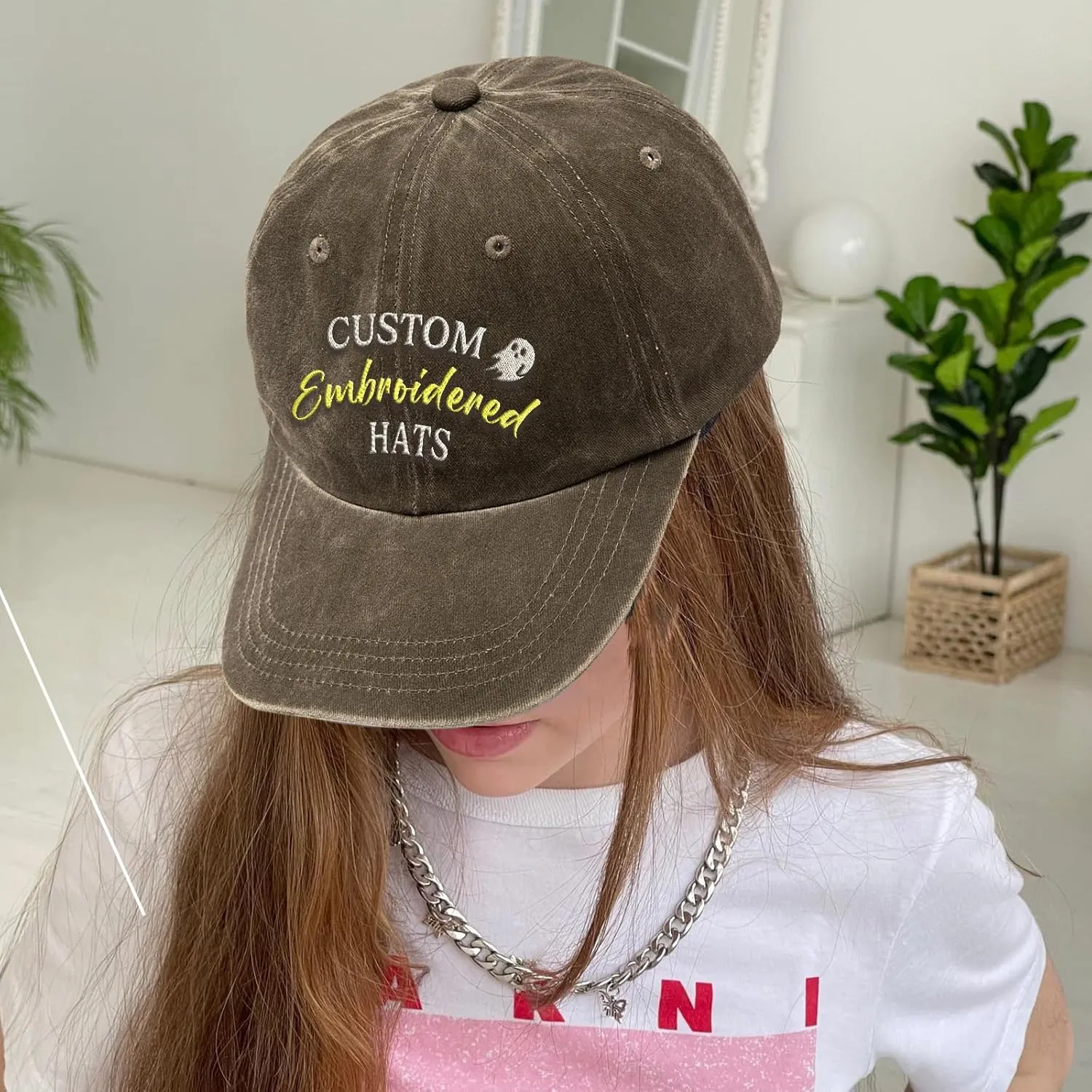 Custom Embroidered Hats, Personalized Baseball Caps with Logo Text, Customized Embroidered Baseball Hat Gifts for Men Women