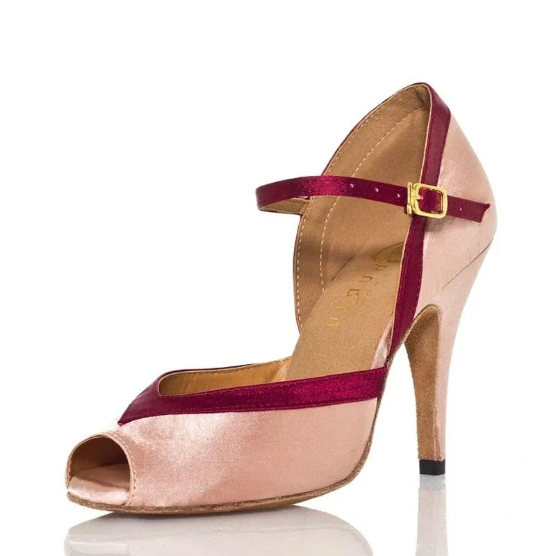 DS Women's Satin Customized Heel Ballroom Dance Shoes/Latin Shoes