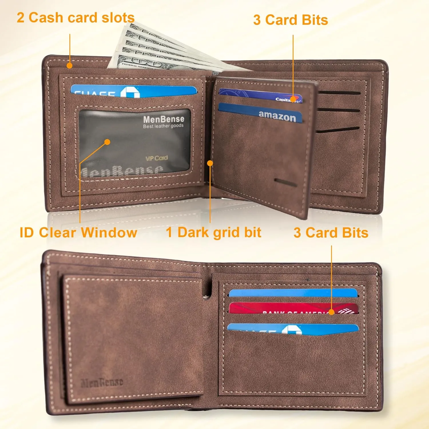 Easycosy Custom Photo Wallet for Men Personalized Engraved Picture & Name Gifts for Men Boyfriend Husband Fiance Groomsmen Valentine Anniversary Birthday Gifts Style 2