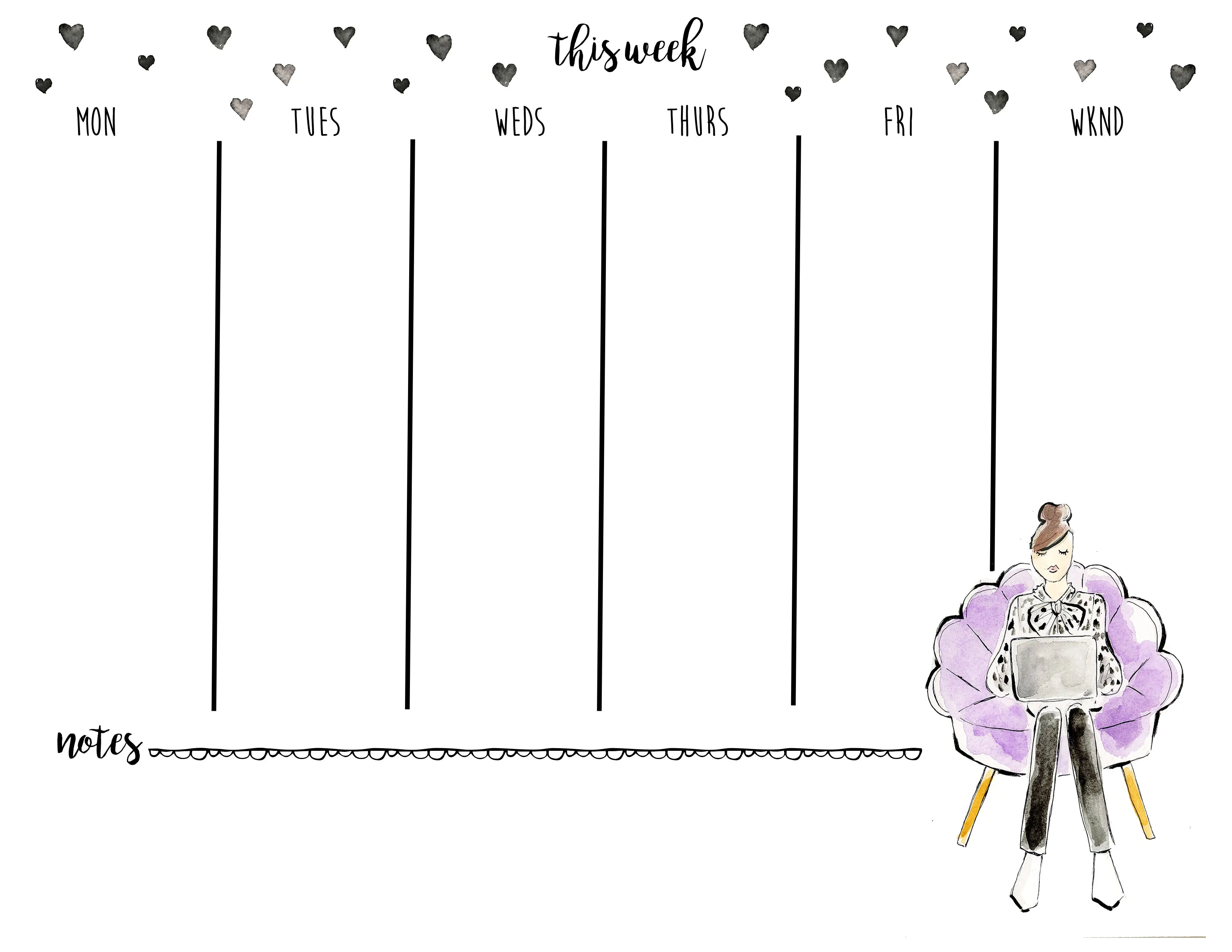 Fancy Chair Girl Boss Weekly Planner