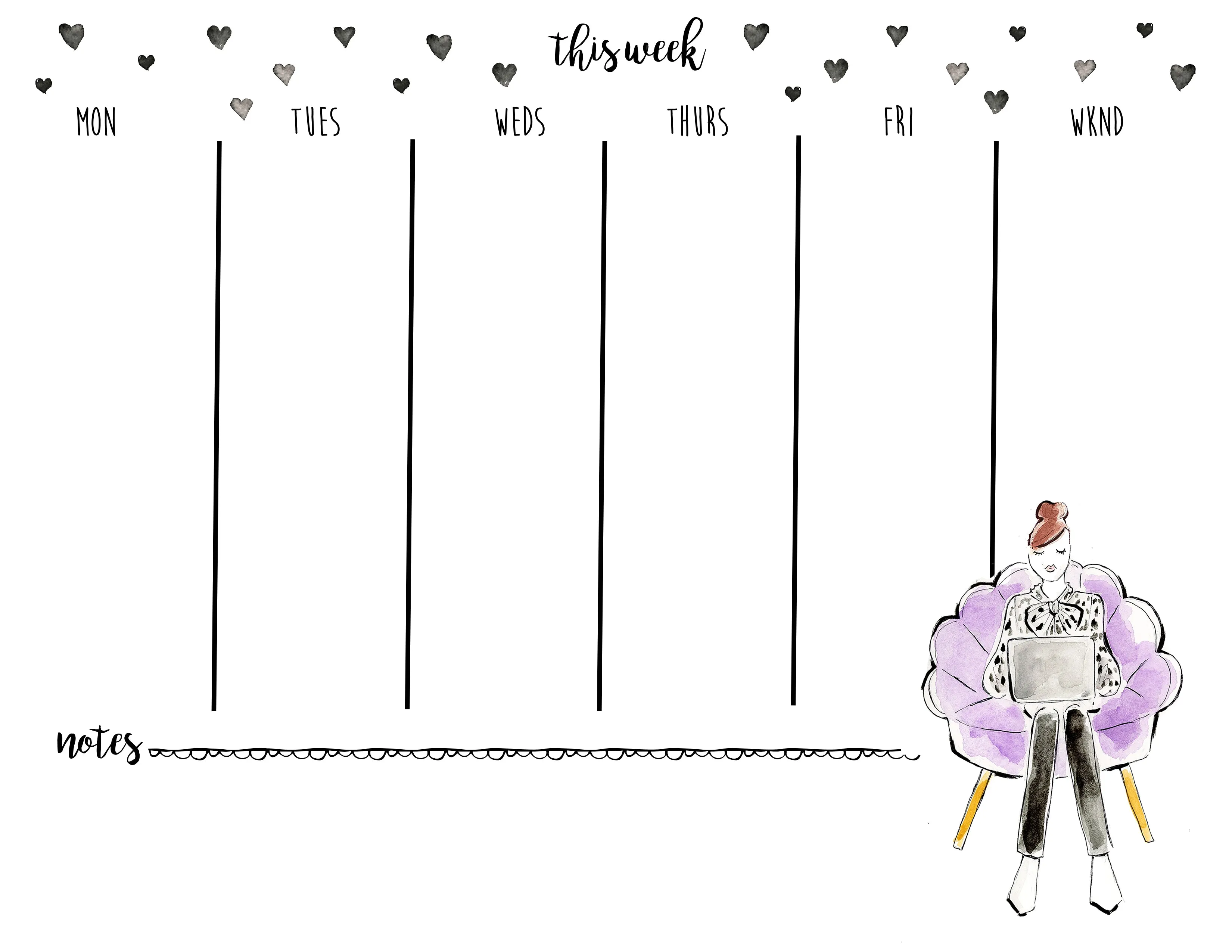 Fancy Chair Girl Boss Weekly Planner