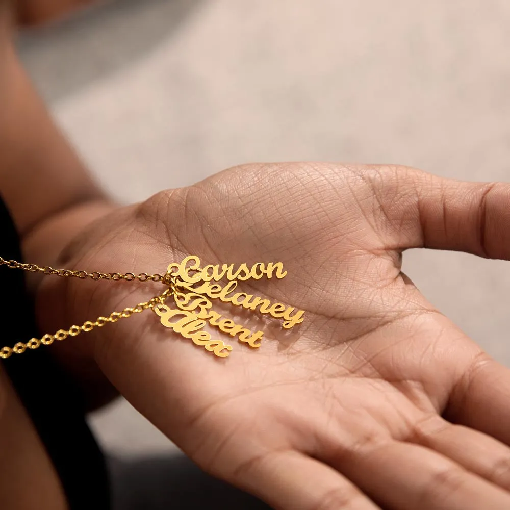 Find Your Tribe Multi Name Necklace | Minimalist Gold Plated Necklace