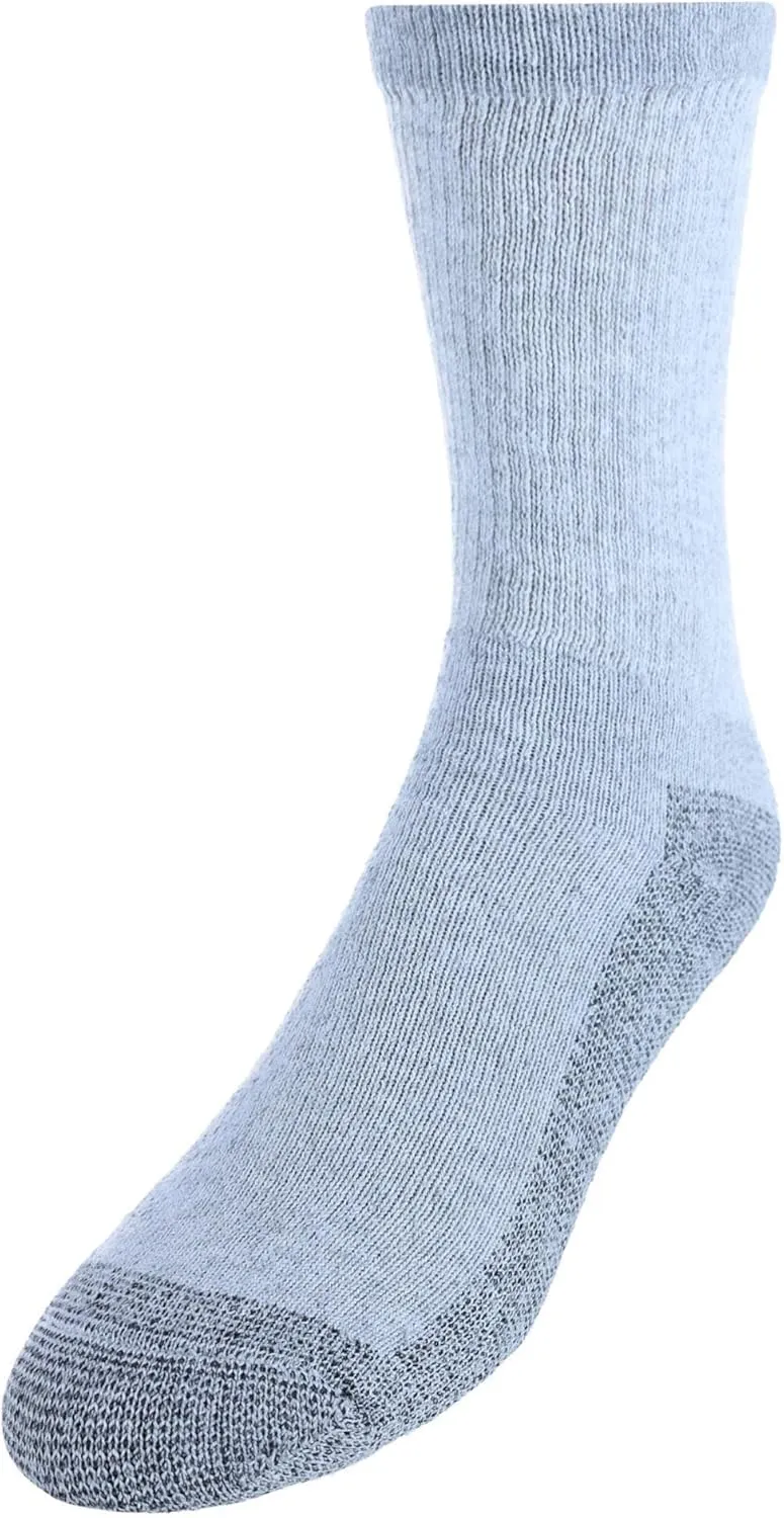 Fruit of the Loom Men's 10 Pack Everyday Work Crew Socks, Grey, Shoe Size: 6-12 (Sock Size: 10-13)
