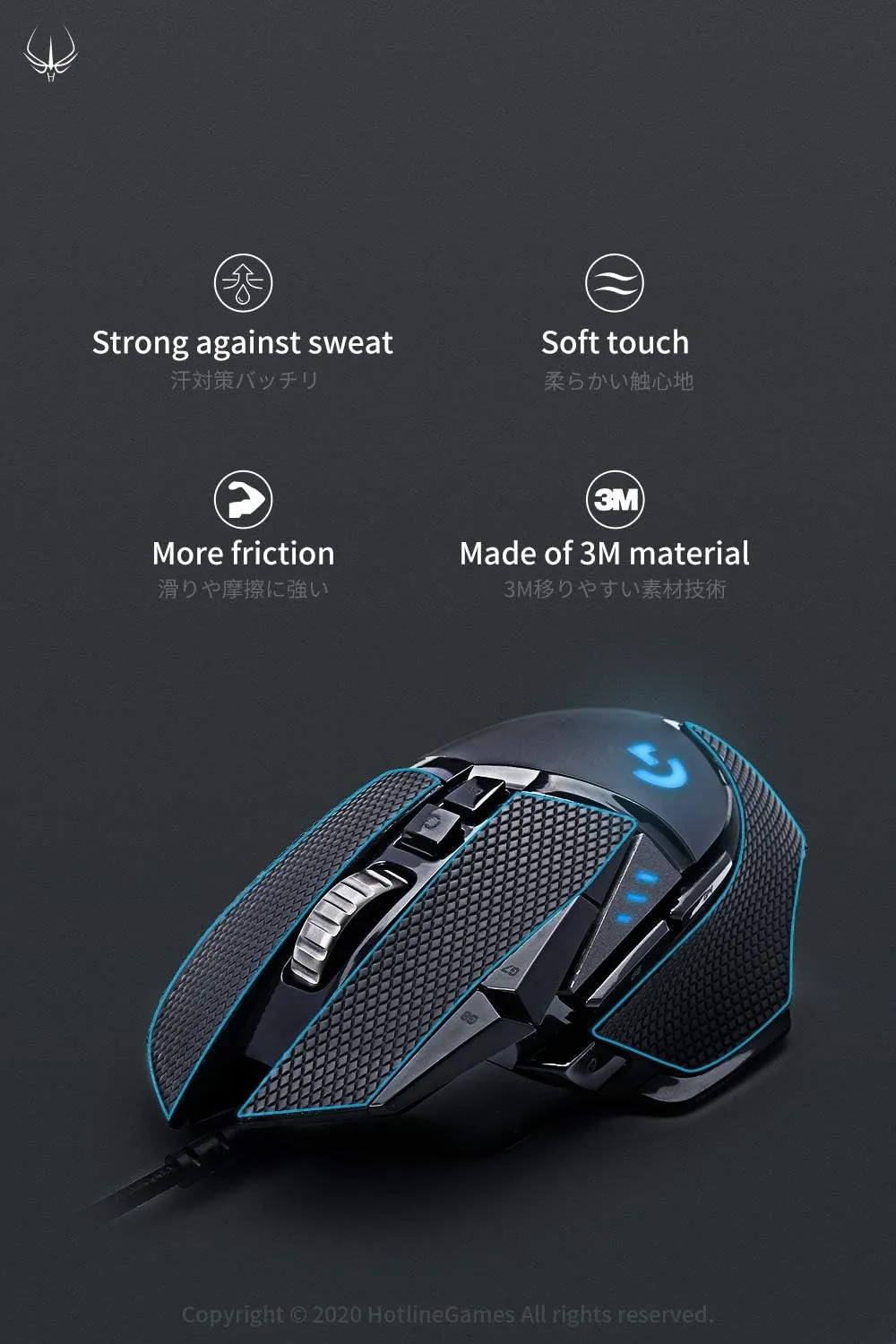 [Grip Upgrade] Hotline Games 2.0 Plus Anti Slip Mouse Grip Tape Compatible with Razer DeathAdder V2 X Hyperspeed Gaming Mouse Skins,Sweat Resistant,Cut to Fit,Easy to Apply