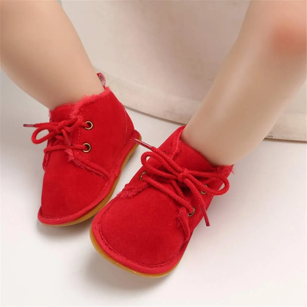 Meckior Baby Booties Newborn Infant Unisex Baby Girls Boys Velvet Rubber Anit-Slip Sole Shoes Toddler Fleece Cozy Winter Warm Prewalker Boots