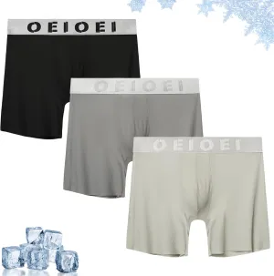 Men's Underwear Boxer Briefs Nylon Cool Quick Dry Underwear for Men 3 Pack