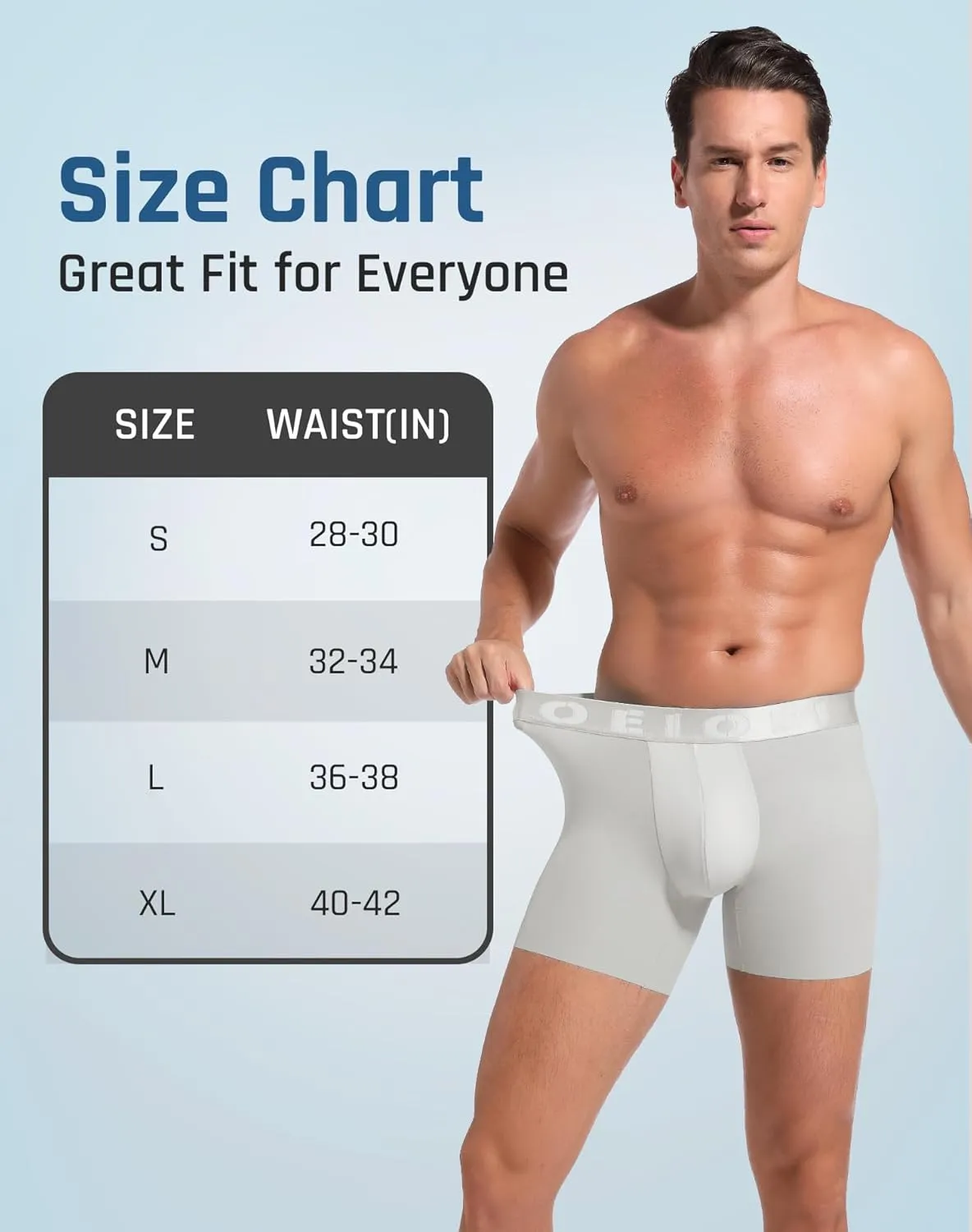 Men's Underwear Boxer Briefs Nylon Cool Quick Dry Underwear for Men 3 Pack