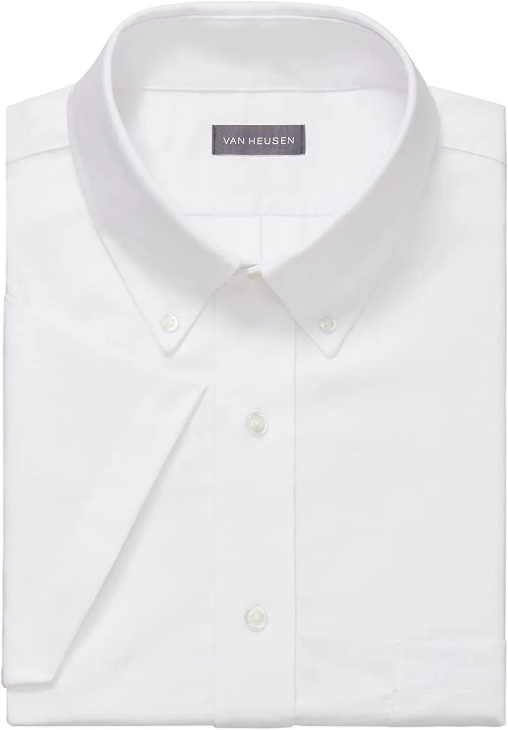 Van Heusen Men's Short Sleeve Regular Fit Oxford Solid Dress Shirt - Amazon Exclusive