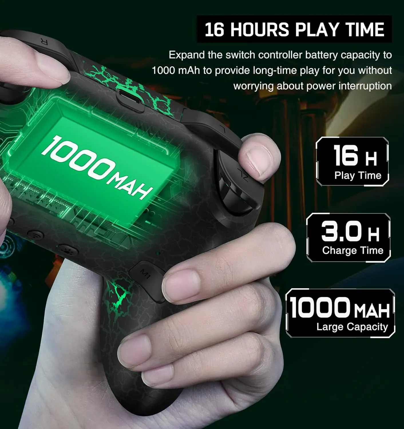 Wireless Switch Controller for Nintendo Switch/Lite/OLED Controller, Switch Controller with a Mouse Touch Feeling on Back Buttons, Extra Switch Pro Controller with Wake-up,Programmable, Turbo Function